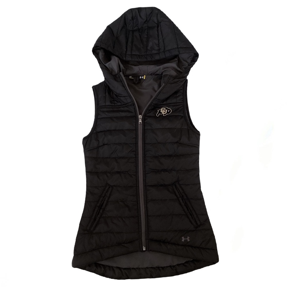 Colorado Buffaloes Puffer Hoodie Vest Under Amour Black XS